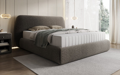 Designer Polsterbett Nella in Strukturstoff mit Stauraum