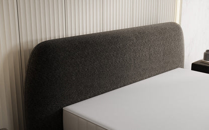 Designer Polsterbett Nella in Strukturstoff mit Stauraum