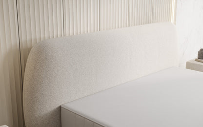 Designer Polsterbett Nella in Strukturstoff mit Stauraum