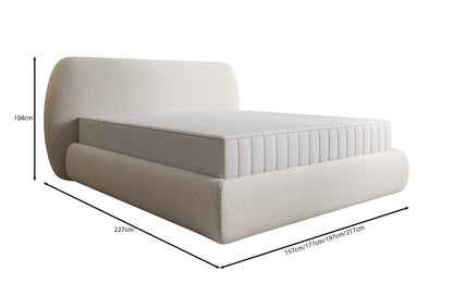 Designer Polsterbett Nella in Strukturstoff mit Stauraum