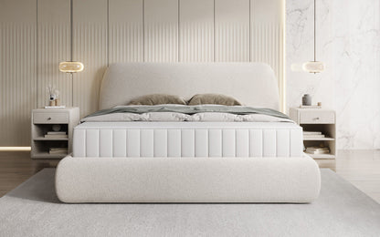 Designer Polsterbett Nella in Strukturstoff mit Stauraum