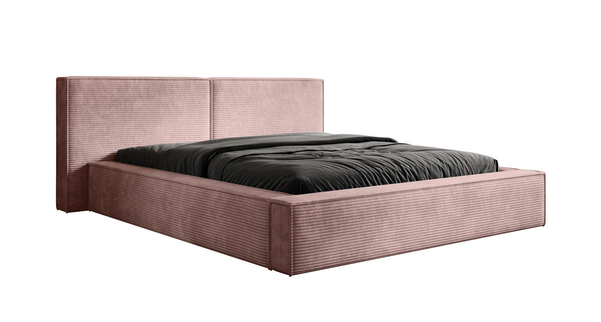 Luxusbetten24 Designer Ophelia Polsterbett Cord mit Stauraum Größenvariabel