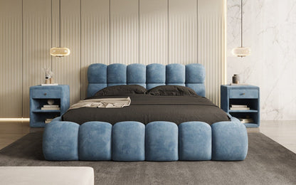 Luxusbetten24 Boston Cord Polsterbett mit Stauraum