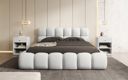 Designer Polsterbett Boston Bouclé mit Stauraum