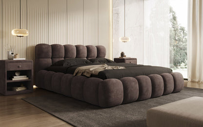 Luxusbetten24 Boston Cord Polsterbett mit Stauraum