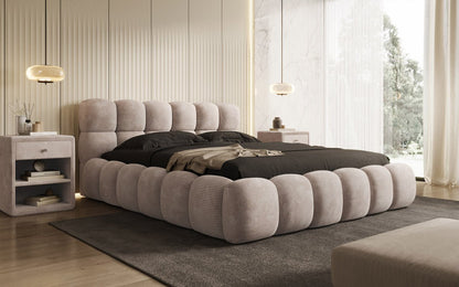 Luxusbetten24 Boston Cord Polsterbett mit Stauraum