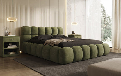 Luxusbetten24 Boston Cord Polsterbett mit Stauraum