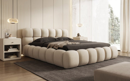 Designer Polsterbett Boston Bouclé mit Stauraum