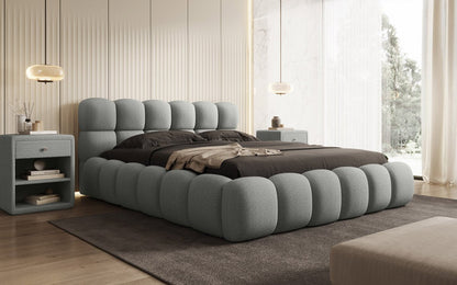 Designer Polsterbett Boston Bouclé mit Stauraum