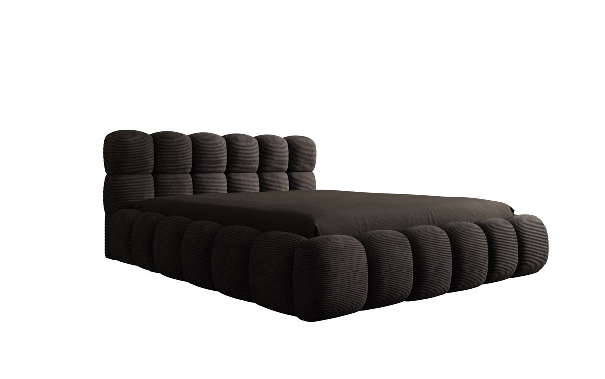 Luxusbetten24 Boston Cord Polsterbett mit Stauraum
