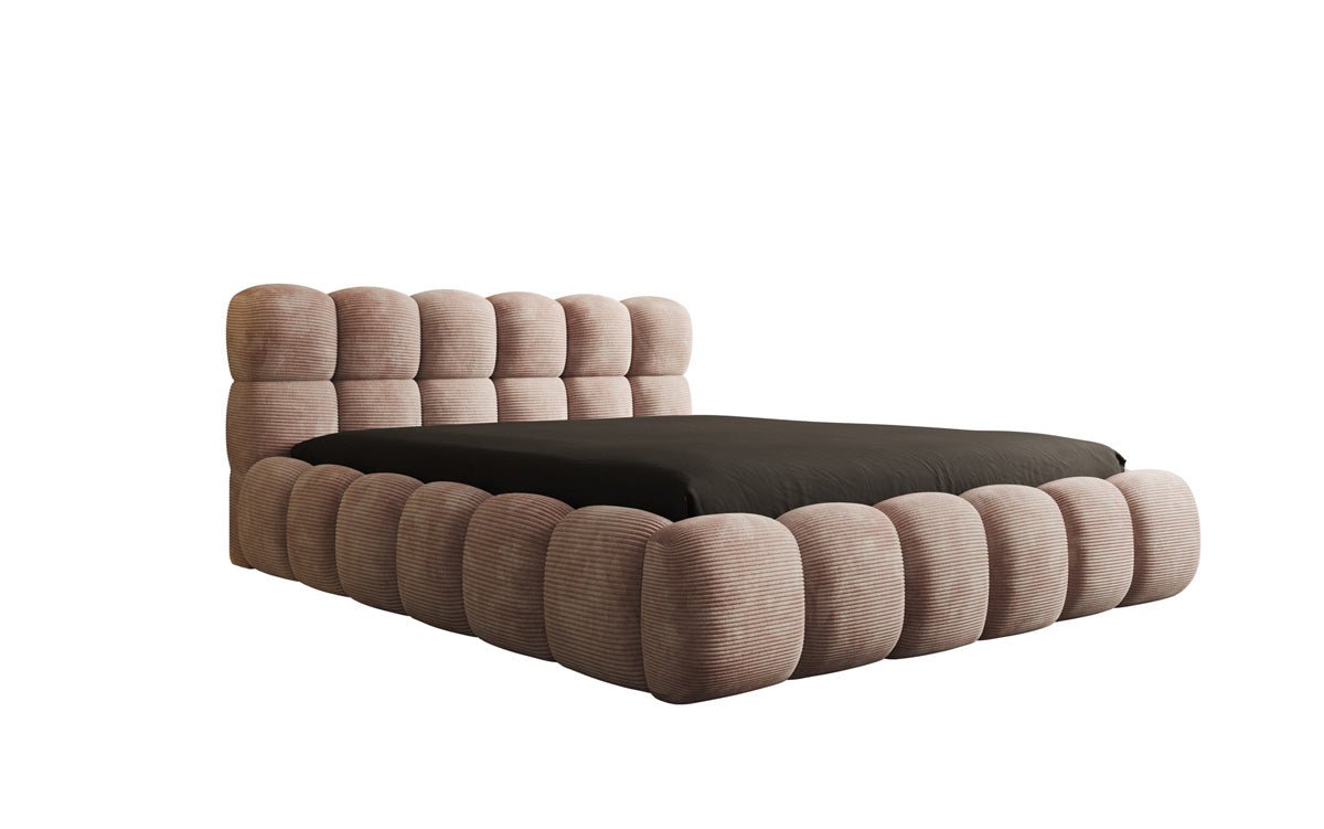 Luxusbetten24 Boston Cord Polsterbett mit Stauraum
