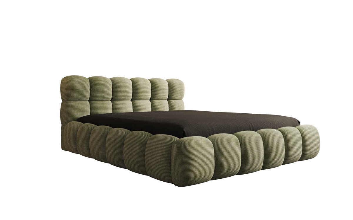 Luxusbetten24 Boston Cord Polsterbett mit Stauraum