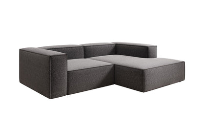 Lesley L Mini Designer Sofa mit Ottomane, Strukturstoff