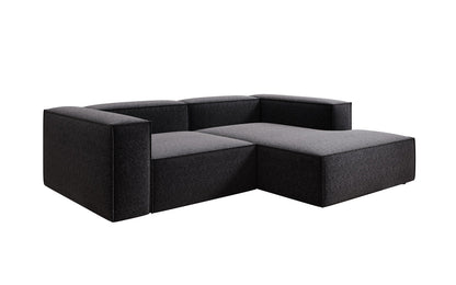Lesley L Mini Designer Sofa mit Ottomane, Strukturstoff