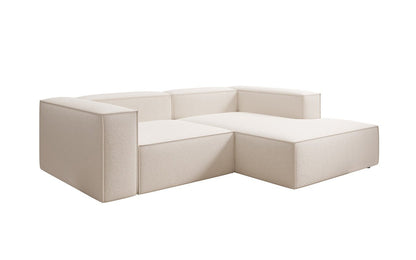 Lesley L Mini Designer Sofa mit Ottomane, Strukturstoff