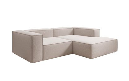 Lesley L Mini Designer Sofa mit Ottomane, Strukturstoff
