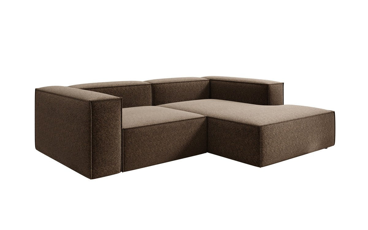 Lesley L Mini Designer Sofa mit Ottomane, Strukturstoff
