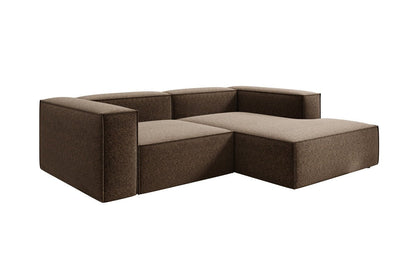 Lesley L Mini Designer Sofa mit Ottomane, Strukturstoff