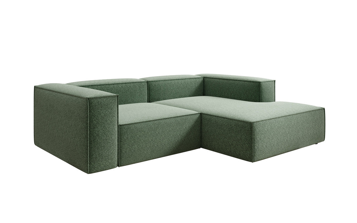 Lesley L Mini Designer Sofa mit Ottomane, Strukturstoff