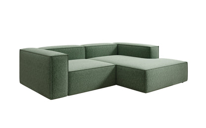 Lesley L Mini Designer Sofa mit Ottomane, Strukturstoff