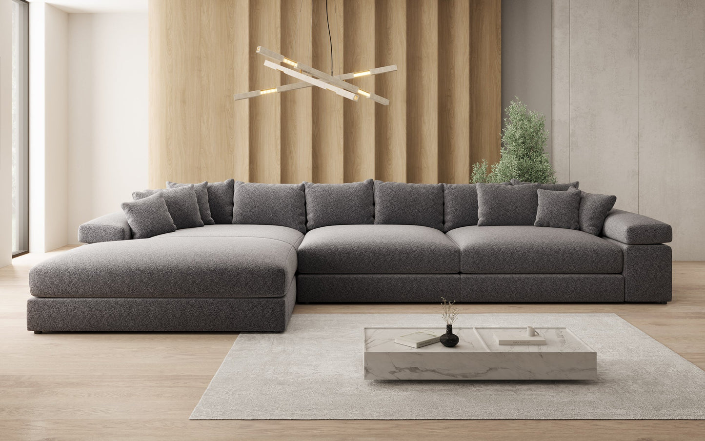 Bernardo L Maxi Designer Sofa Mit Breiter Ottomane