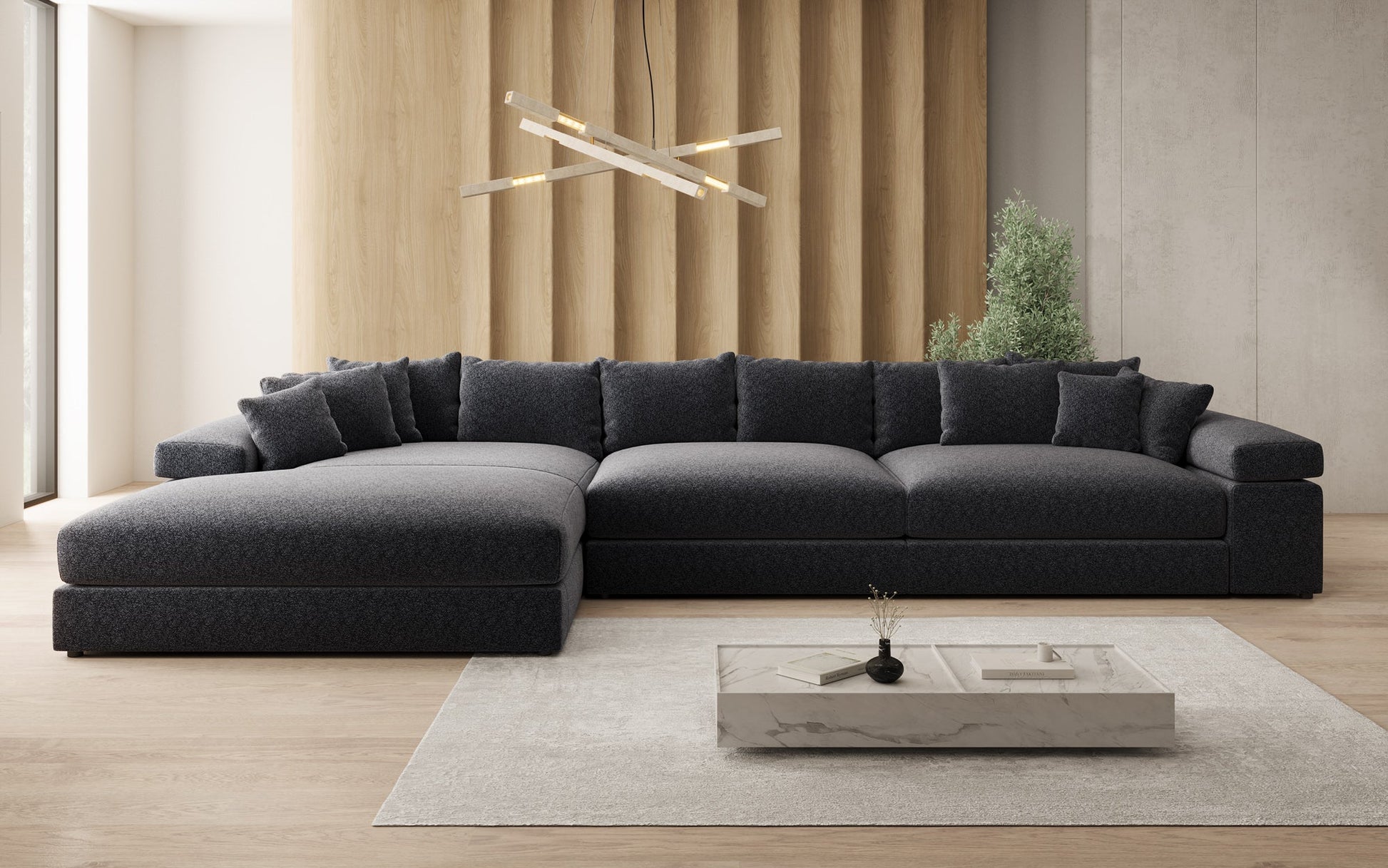 Bernardo L Maxi Designer Sofa Mit Breiter Ottomane