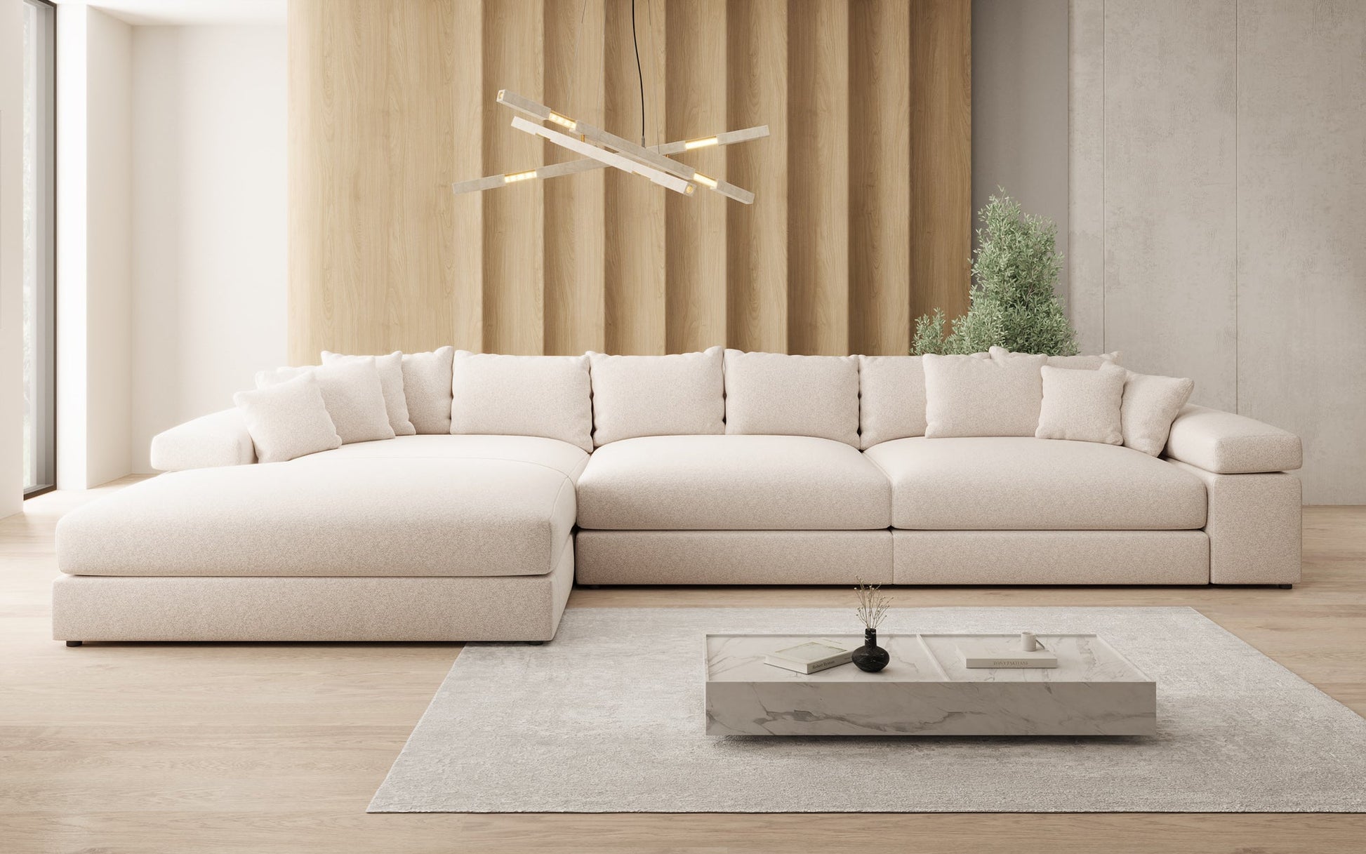 Bernardo L Maxi Designer Sofa Mit Breiter Ottomane