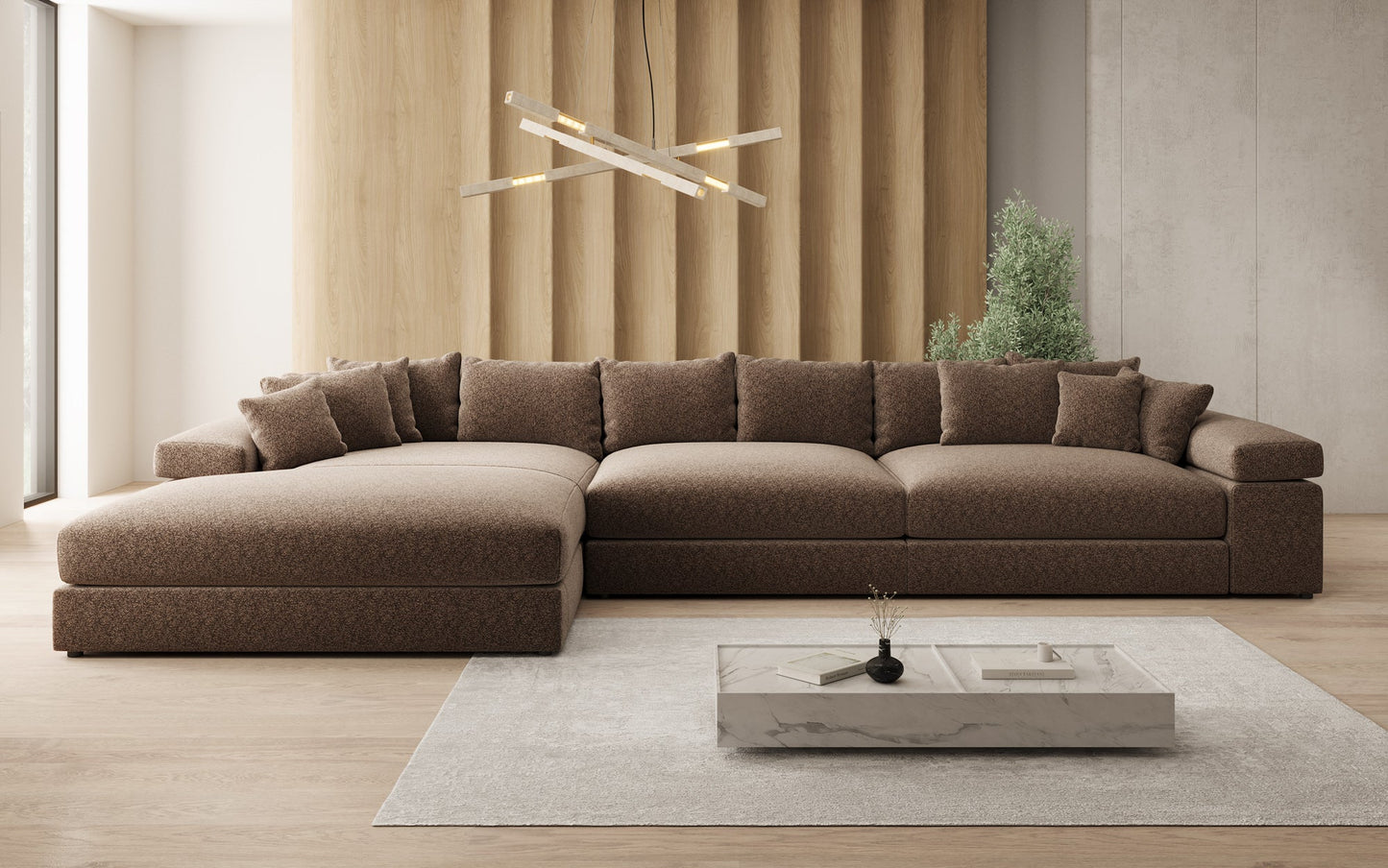 Bernardo L Maxi Designer Sofa Mit Breiter Ottomane