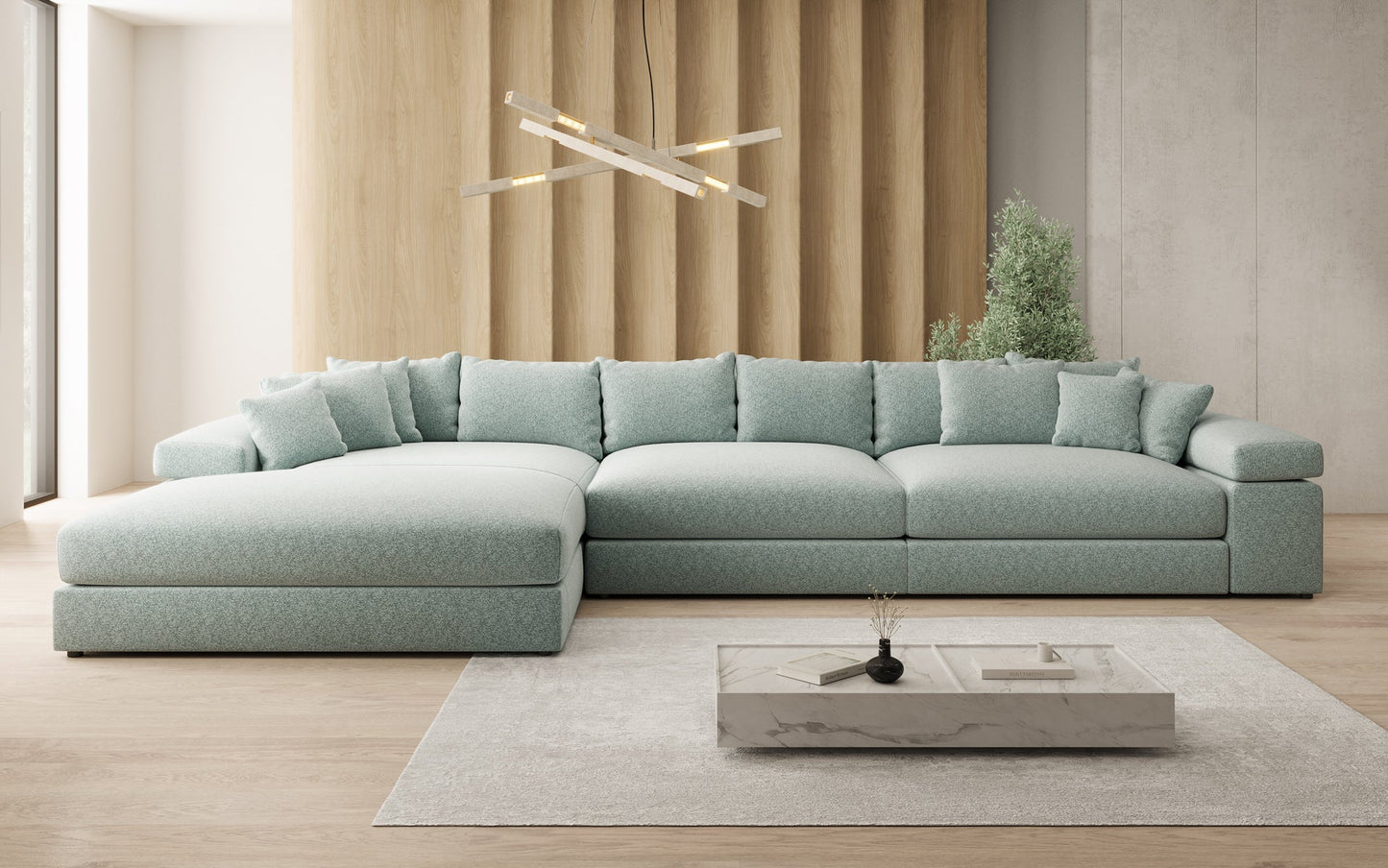 Bernardo L Maxi Designer Sofa Mit Breiter Ottomane