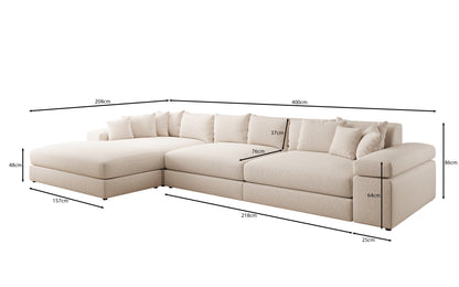Bernardo L Maxi Designer Sofa Mit Breiter Ottomane
