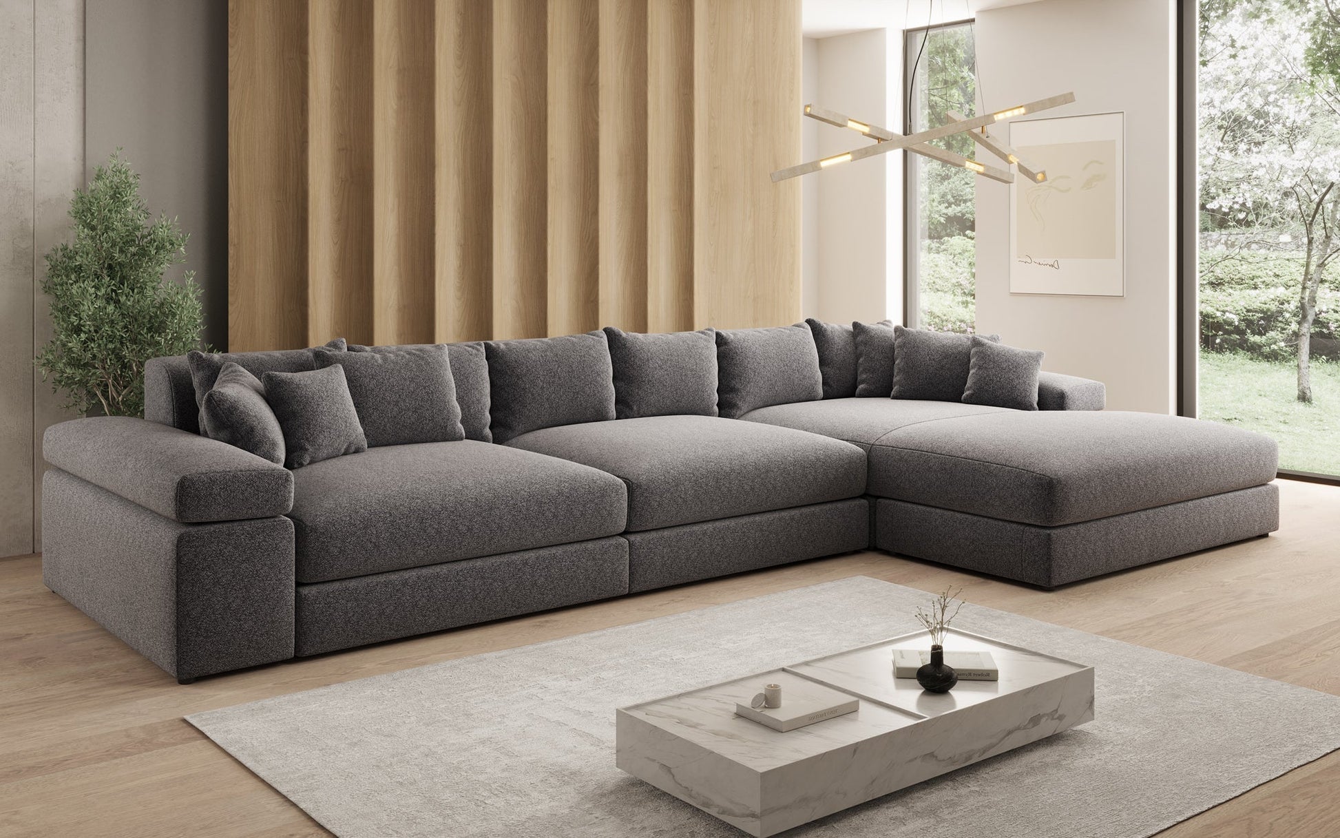 Bernardo L Maxi Designer Sofa Mit Breiter Ottomane