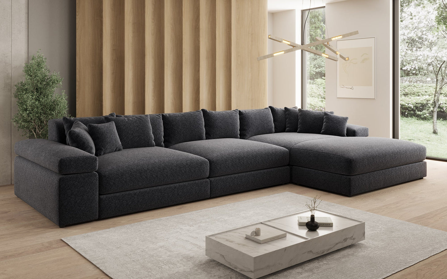 Bernardo L Maxi Designer Sofa Mit Breiter Ottomane