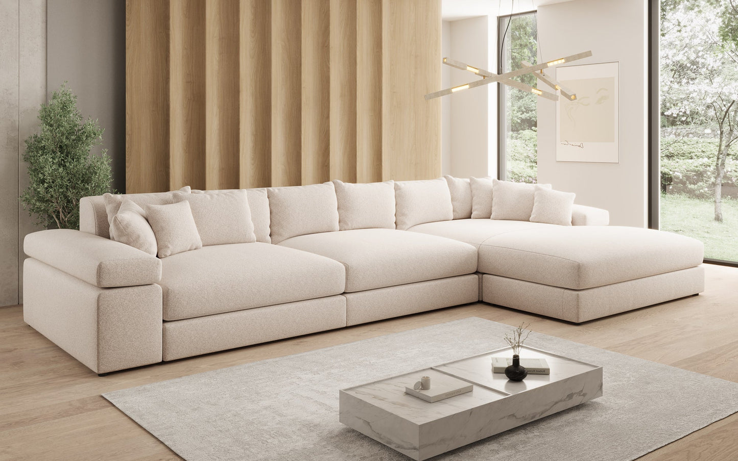Bernardo L Maxi Designer Sofa Mit Breiter Ottomane