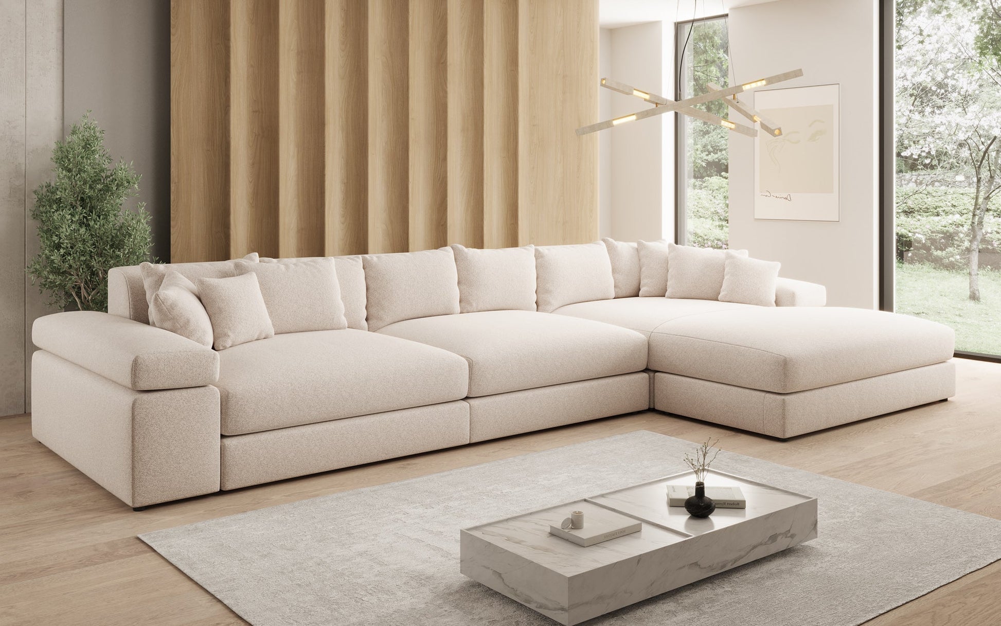 Bernardo L Maxi Designer Sofa Mit Breiter Ottomane