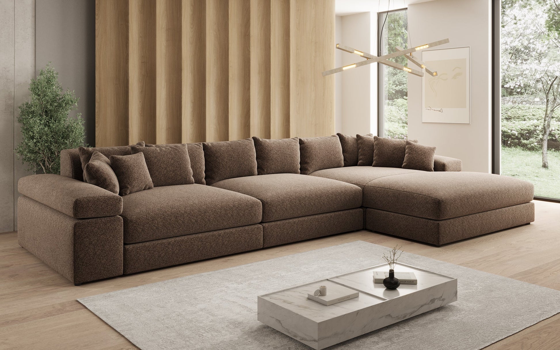 Bernardo L Maxi Designer Sofa Mit Breiter Ottomane