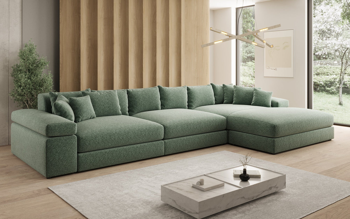 Bernardo L Maxi Designer Sofa Mit Breiter Ottomane
