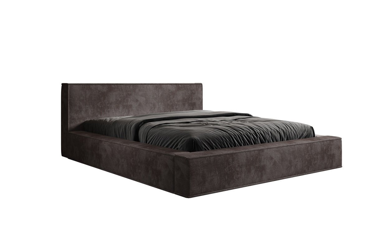 Designer Polsterbett Harmon in Cord mit Stauraum
