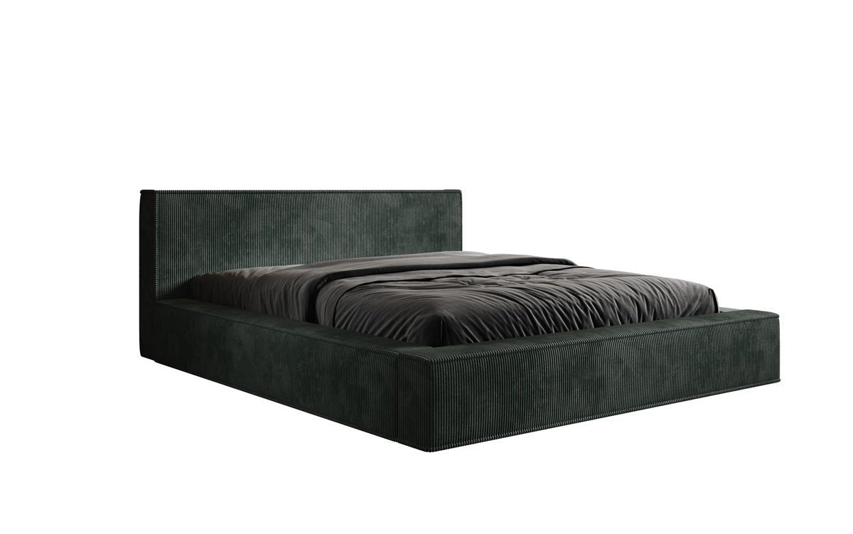 Designer Polsterbett Harmon in Cord mit Stauraum