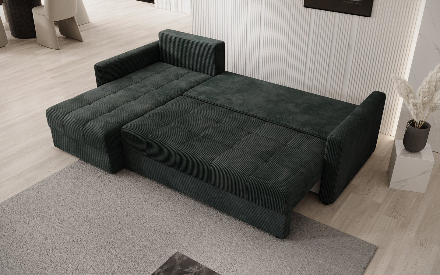 Luxusbetten24 Designer Sofa Roma Cord Schlaf‑Klappfunktion
