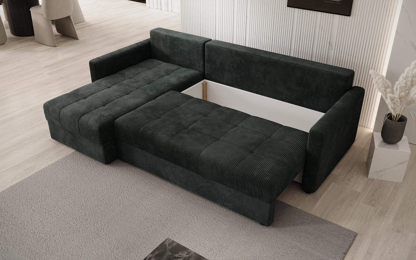 Luxusbetten24 Designer Sofa Roma Cord Schlaf‑Klappfunktion