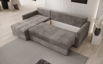 Luxusbetten24 Designer Sofa Roma Cord Schlaf‑Klappfunktion