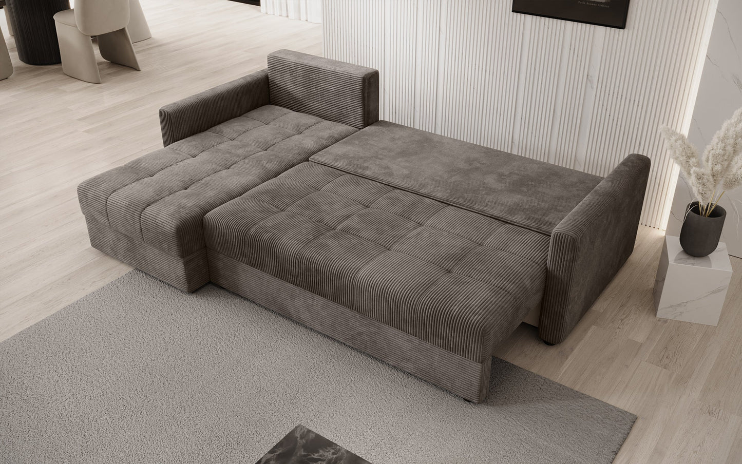 Luxusbetten24 Designer Sofa Roma Cord Schlaf‑Klappfunktion
