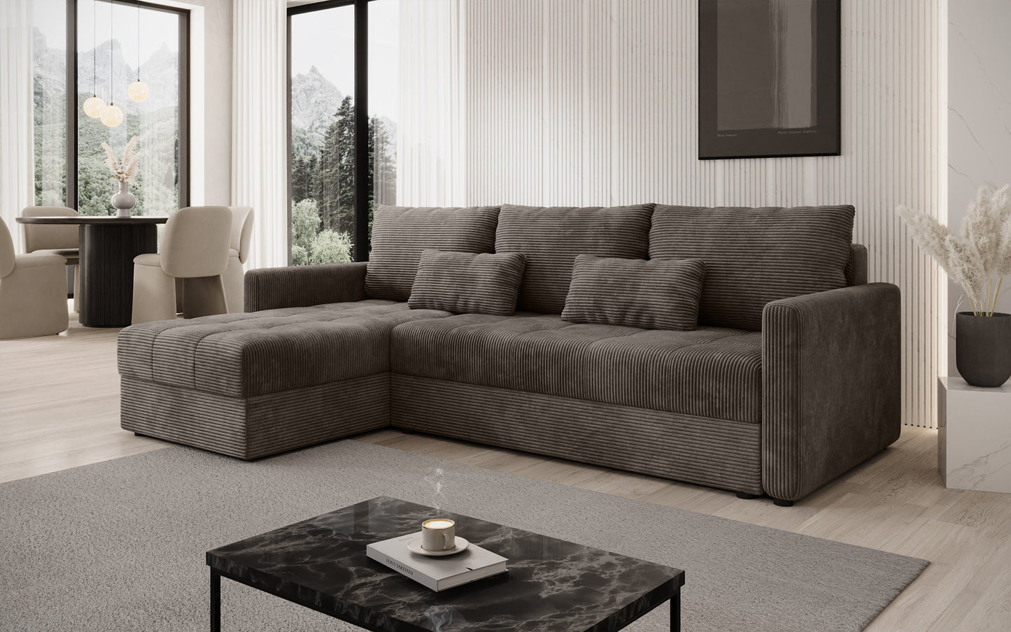 Luxusbetten24 Designer Sofa Roma Cord Schlaf‑Klappfunktion