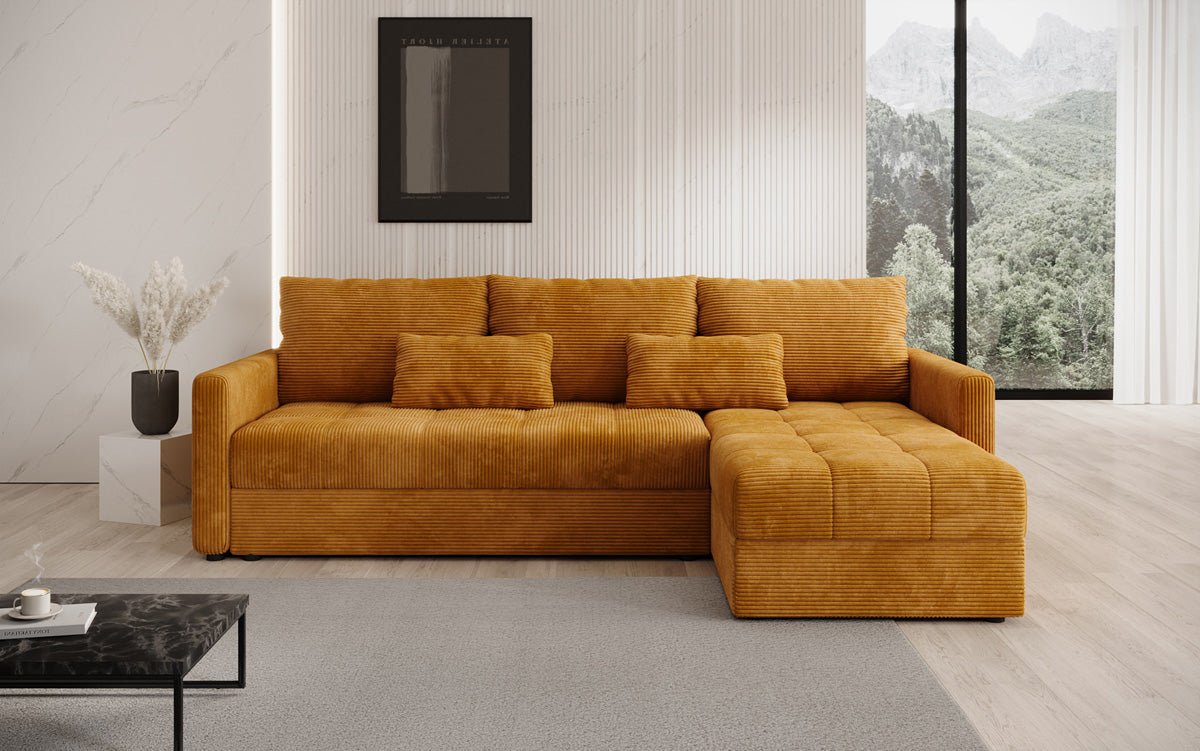 Luxusbetten24 Designer Sofa Roma Cord Schlaf‑Klappfunktion