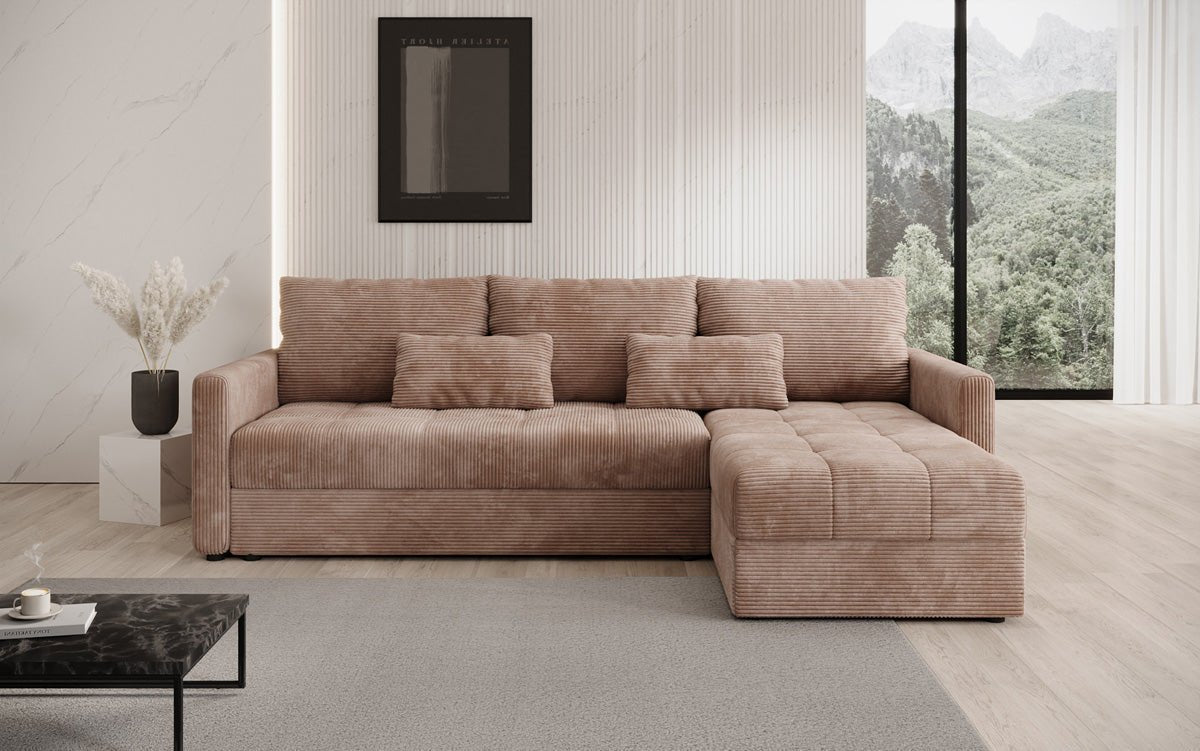 Luxusbetten24 Designer Sofa Roma Cord Schlaf‑Klappfunktion