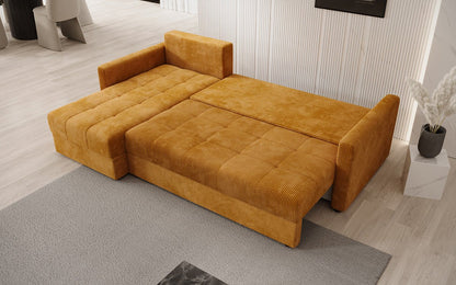 Luxusbetten24 Designer Sofa Roma Cord Schlaf‑Klappfunktion