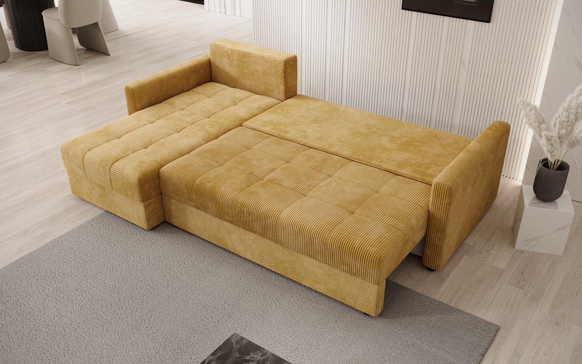 Luxusbetten24 Designer Sofa Roma Cord Schlaf‑Klappfunktion
