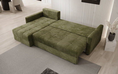 Luxusbetten24 Designer Sofa Roma Cord Schlaf‑Klappfunktion