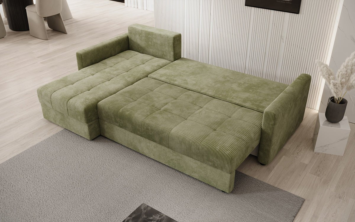 Luxusbetten24 Designer Sofa Roma Cord Schlaf‑Klappfunktion
