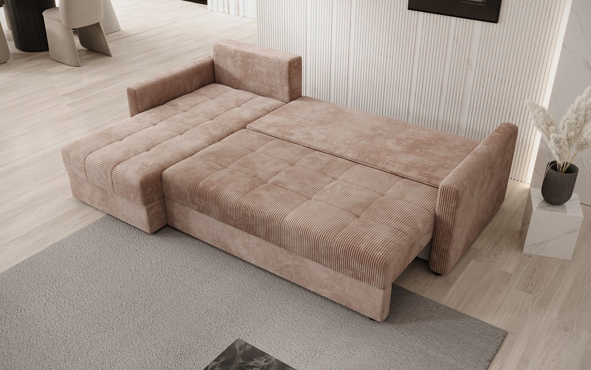 Luxusbetten24 Designer Sofa Roma Cord Schlaf‑Klappfunktion